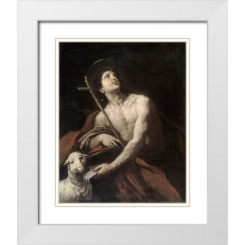 Saint John The Baptist White Modern Wood Framed Art Print with Double Matting by Ferraro, Orazio