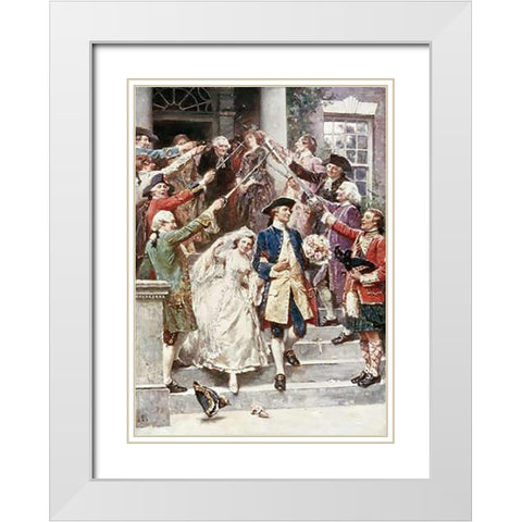 Here Comes The Bride, Wedding of Washington White Modern Wood Framed Art Print with Double Matting by Gerome Ferris, Jean Leon