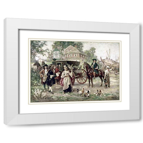 On The Road To Penns Manor White Modern Wood Framed Art Print with Double Matting by Gerome Ferris, Jean Leon