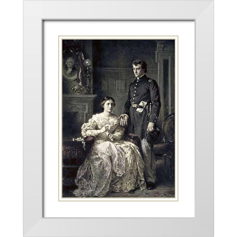 Their Countrys Call (Civil War) White Modern Wood Framed Art Print with Double Matting by Gerome Ferris, Jean Leon