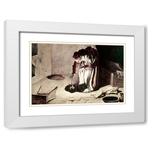 The Lost Coin White Modern Wood Framed Art Print with Double Matting by Fetti, Domenico