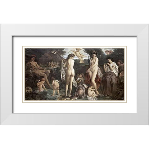 Judgement of Paris White Modern Wood Framed Art Print with Double Matting by Feuerbach, Anselm Friedrich