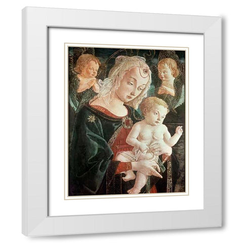 Madonna With Child White Modern Wood Framed Art Print with Double Matting by Fiorentino, Francesco