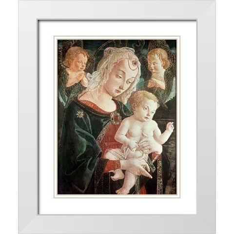 Madonna With Child White Modern Wood Framed Art Print with Double Matting by Fiorentino, Francesco