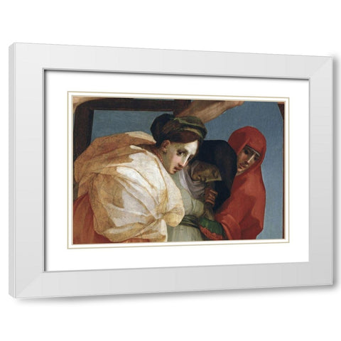 Descent From The Cross (Detail) White Modern Wood Framed Art Print with Double Matting by Fiorentino, Rosso