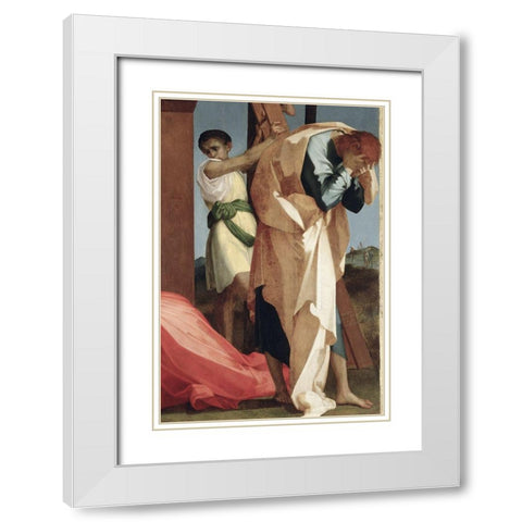 Descent From The Cross (Detail) White Modern Wood Framed Art Print with Double Matting by Fiorentino, Rosso