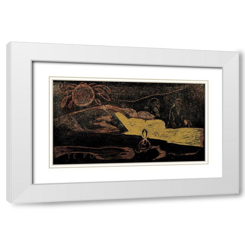 Exalted Night White Modern Wood Framed Art Print with Double Matting by Gauguin, Paul