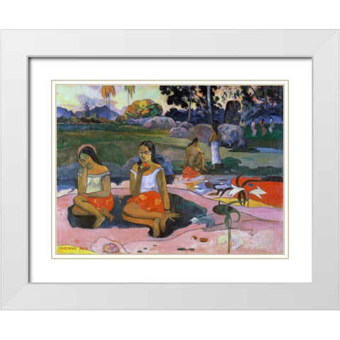 Spring of Miracles White Modern Wood Framed Art Print with Double Matting by Gauguin, Paul