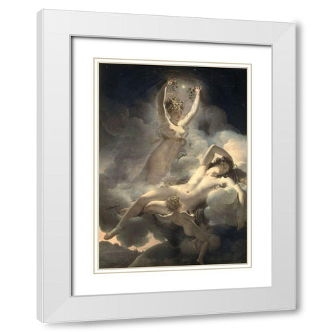 Aurora and Cephalus White Modern Wood Framed Art Print with Double Matting by Gerain, P.