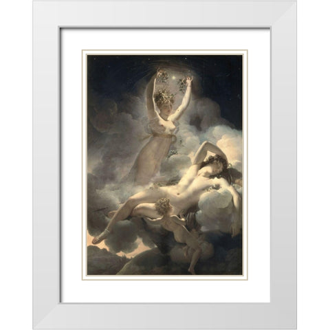 Aurora and Cephalus White Modern Wood Framed Art Print with Double Matting by Gerain, P.