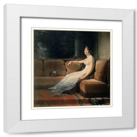 Portrait of Josephine White Modern Wood Framed Art Print with Double Matting by Simon, Francois Pascal