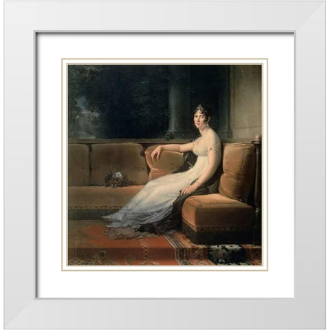 Portrait of Josephine White Modern Wood Framed Art Print with Double Matting by Simon, Francois Pascal
