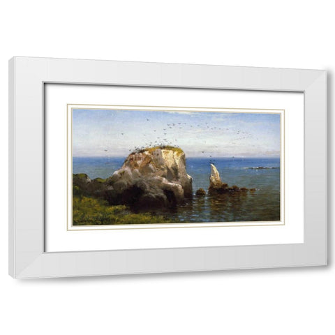 Rocks On The Sonoma Coast, California White Modern Wood Framed Art Print with Double Matting by Gifford, Robert Swain