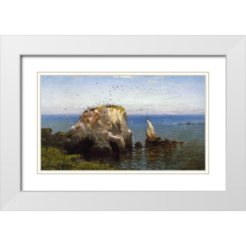 Rocks On The Sonoma Coast, California White Modern Wood Framed Art Print with Double Matting by Gifford, Robert Swain