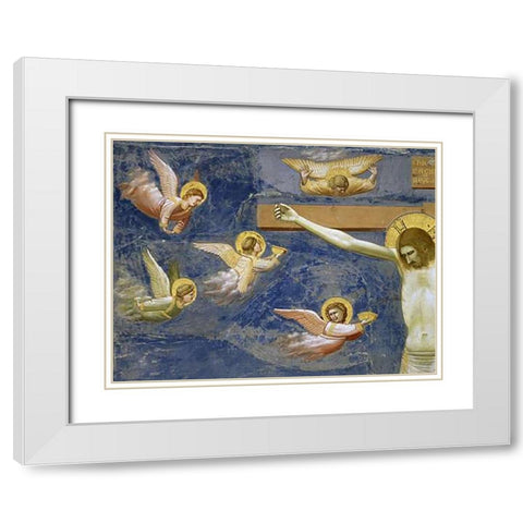 Crucifixion - Detail White Modern Wood Framed Art Print with Double Matting by Giotto