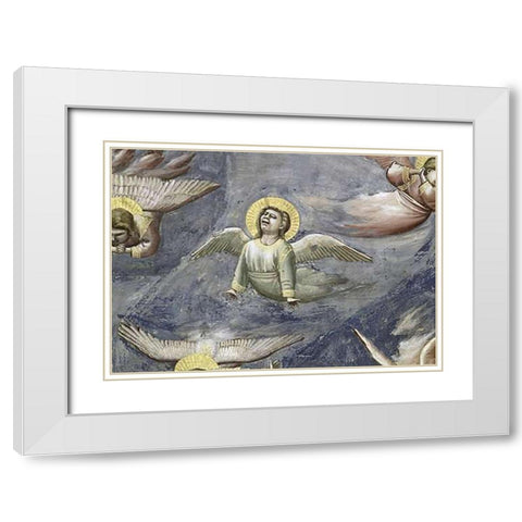 Lamentation (Detail) White Modern Wood Framed Art Print with Double Matting by Giotto