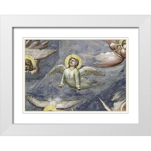 Lamentation (Detail) White Modern Wood Framed Art Print with Double Matting by Giotto