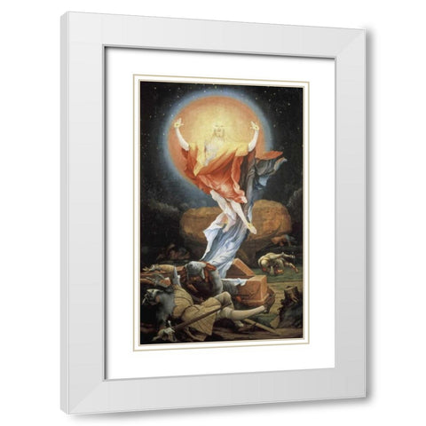 Isenheim Altarpiece: Resurrection White Modern Wood Framed Art Print with Double Matting by Grunewald, Mathias
