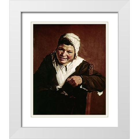 Hille Bobbe White Modern Wood Framed Art Print with Double Matting by Hals, Frans