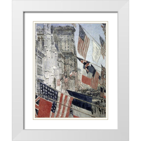 Allies Day, May 1917 White Modern Wood Framed Art Print with Double Matting by Hassam, Childe