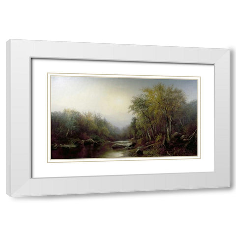 Adirondack Landscape White Modern Wood Framed Art Print with Double Matting by Hekking, Joseph Antonio