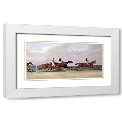 Doncaster St. Leger White Modern Wood Framed Art Print with Double Matting by Herring, John Frederick