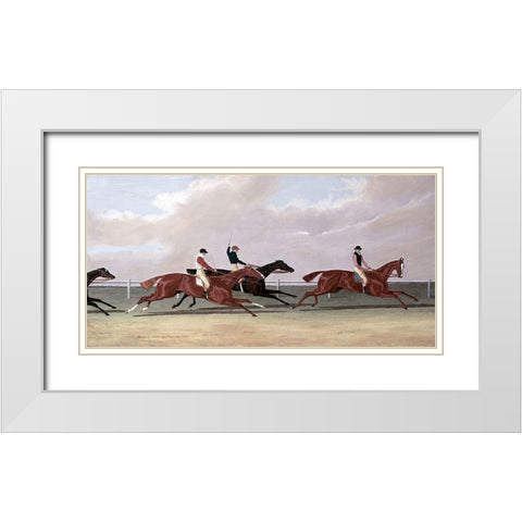 Doncaster St. Leger White Modern Wood Framed Art Print with Double Matting by Herring, John Frederick