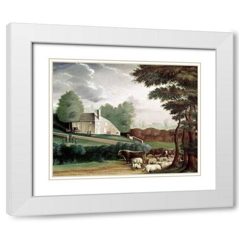 Grave of William Penn White Modern Wood Framed Art Print with Double Matting by Hicks, Edward