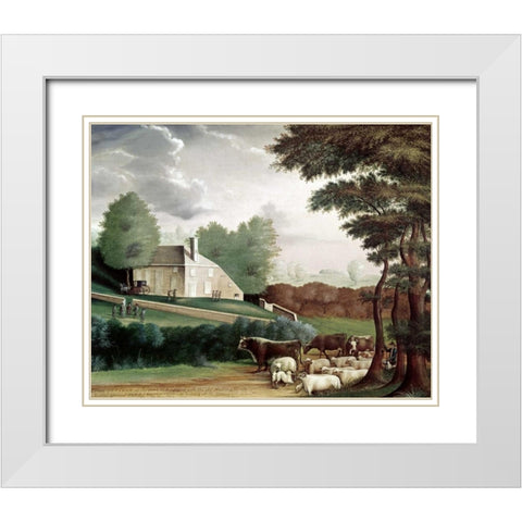Grave of William Penn White Modern Wood Framed Art Print with Double Matting by Hicks, Edward