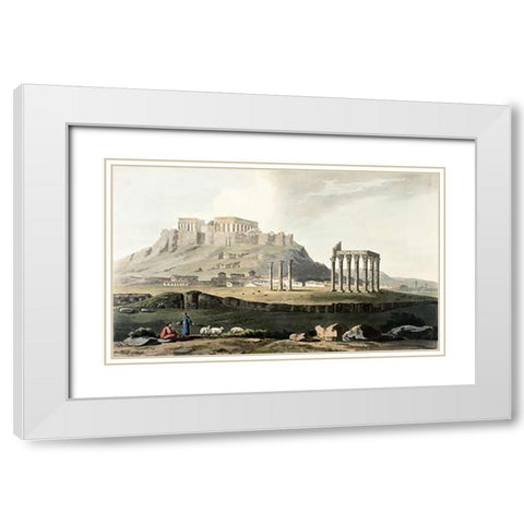 Ruins of Hadrians Temple From Journey Through Albania and Turkey White Modern Wood Framed Art Print with Double Matting by Hobhouse, J.C