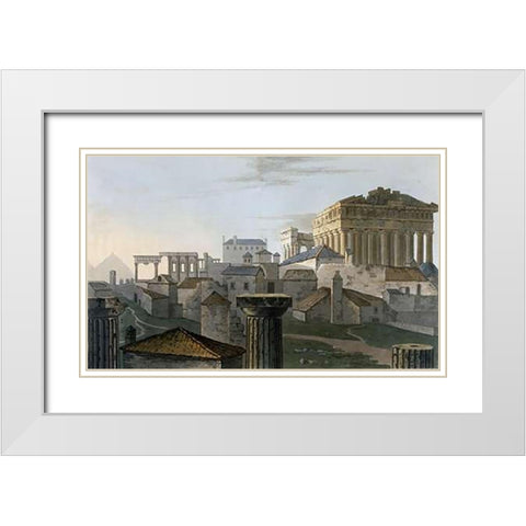 West Front Acropolis From Journey Through Albania and Turkey White Modern Wood Framed Art Print with Double Matting by Hobhouse, J.C