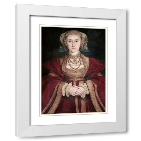 Anne of Cleves White Modern Wood Framed Art Print with Double Matting by Holbein, Hans