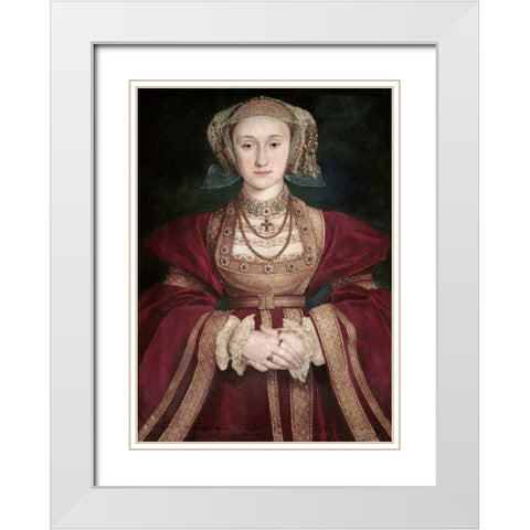 Anne of Cleves White Modern Wood Framed Art Print with Double Matting by Holbein, Hans