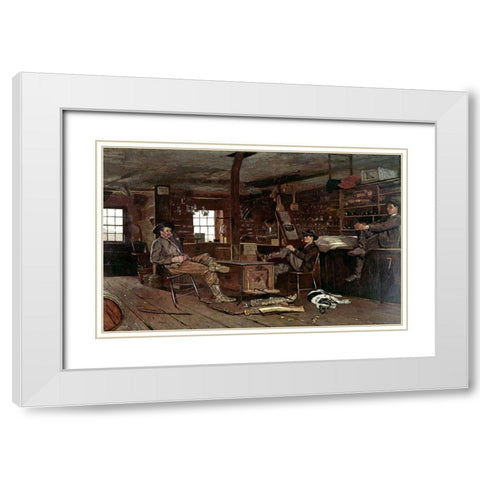 Country Store White Modern Wood Framed Art Print with Double Matting by Homer, Winslow