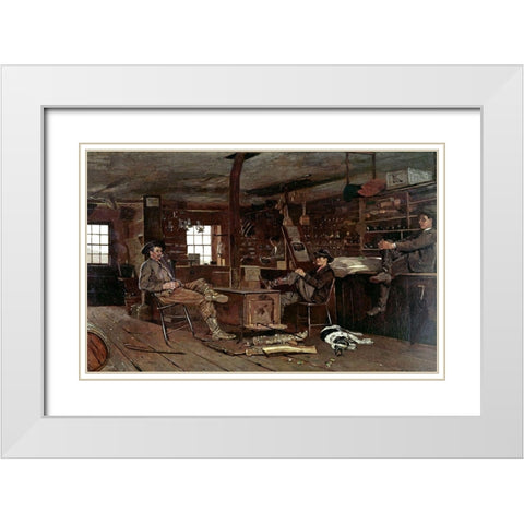 Country Store White Modern Wood Framed Art Print with Double Matting by Homer, Winslow