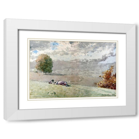 Daydreaming White Modern Wood Framed Art Print with Double Matting by Homer, Winslow
