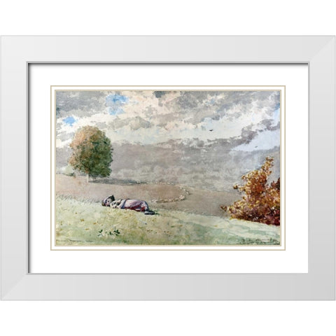 Daydreaming White Modern Wood Framed Art Print with Double Matting by Homer, Winslow