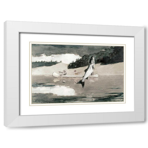 Flying Fish on Lake John White Modern Wood Framed Art Print with Double Matting by Homer, Winslow