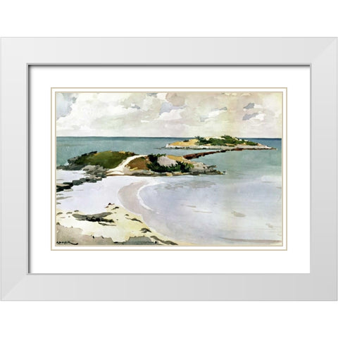 Gallows Island White Modern Wood Framed Art Print with Double Matting by Homer, Winslow