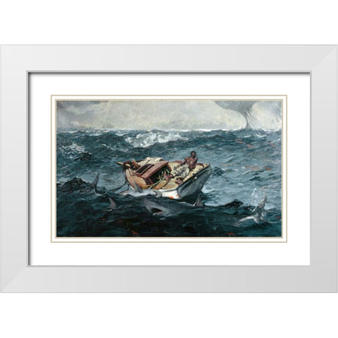 Gulf Stream White Modern Wood Framed Art Print with Double Matting by Homer, Winslow