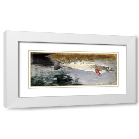 Mrs. R. H. Watts Trout White Modern Wood Framed Art Print with Double Matting by Homer, Winslow