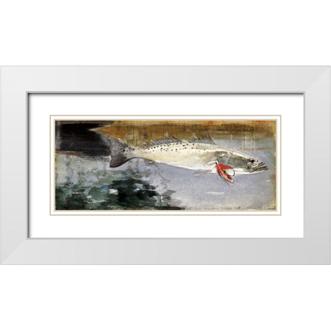 Mrs. R. H. Watts Trout White Modern Wood Framed Art Print with Double Matting by Homer, Winslow