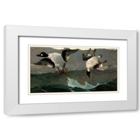 Right and Left White Modern Wood Framed Art Print with Double Matting by Homer, Winslow