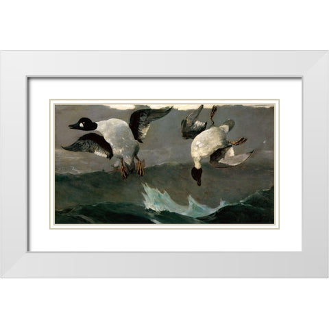 Right and Left White Modern Wood Framed Art Print with Double Matting by Homer, Winslow