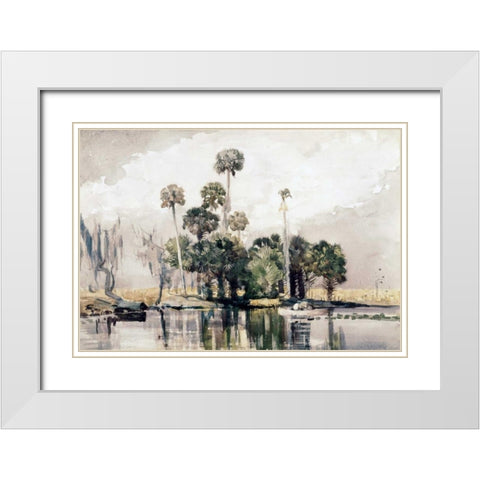 Exotic Island White Modern Wood Framed Art Print with Double Matting by Homer, Winslow