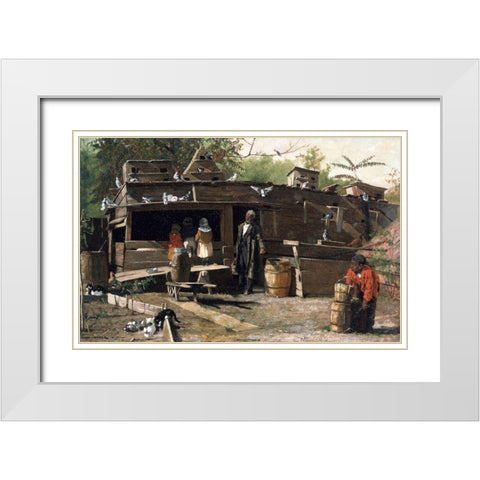 Uncle Ned at Home White Modern Wood Framed Art Print with Double Matting by Homer, Winslow