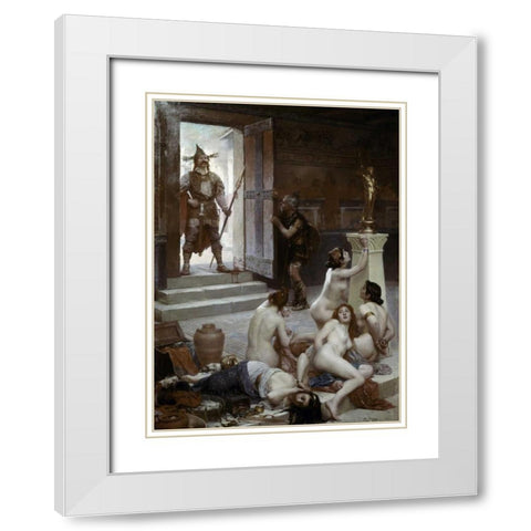 Spoils of The Battle White Modern Wood Framed Art Print with Double Matting by Jamin, Paul Joseph