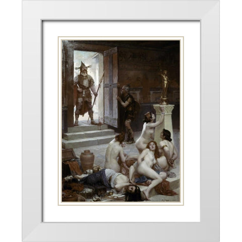 Spoils of The Battle White Modern Wood Framed Art Print with Double Matting by Jamin, Paul Joseph