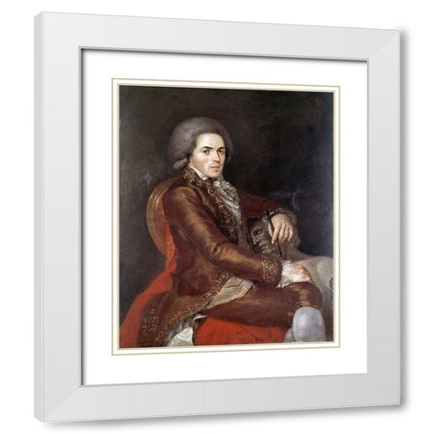 Sculptor Manuel Tolsa White Modern Wood Framed Art Print with Double Matting by Jimeno y Planes, Rafael