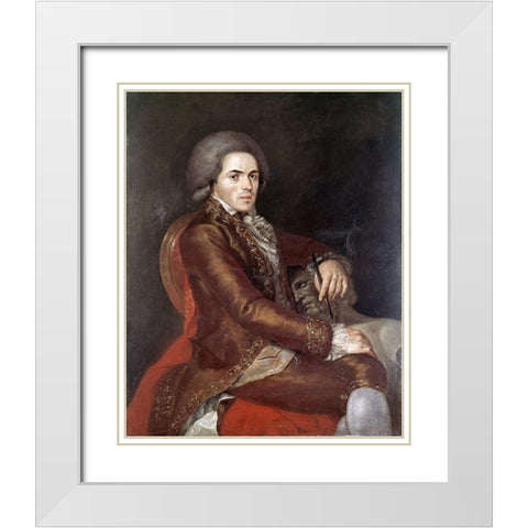 Sculptor Manuel Tolsa White Modern Wood Framed Art Print with Double Matting by Jimeno y Planes, Rafael